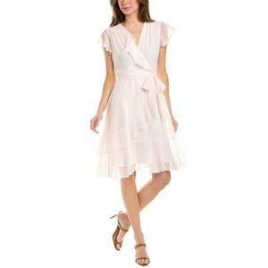 Maison Tara Womens  Ruffle Mini Dress, White